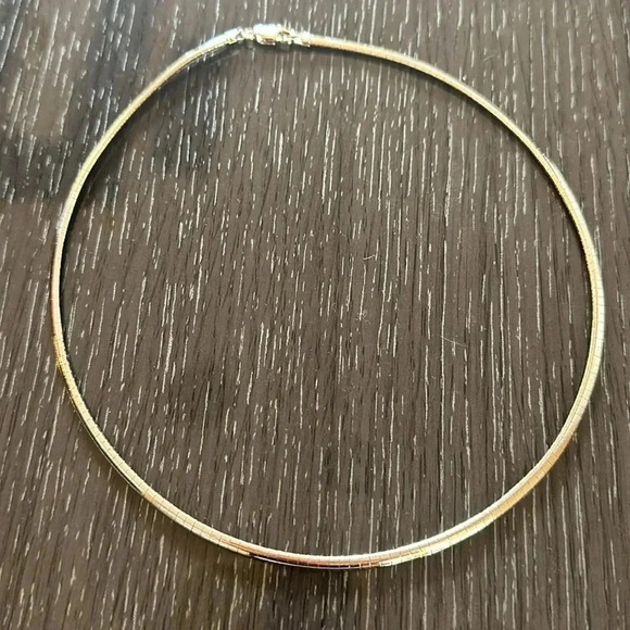 925 Sterling silver rhodium plated omega 16" .  14.07 g of silver! - Picture 13 of 16